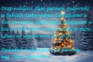 Praznična poslanica predsednika Taekwondo zveze Slovenije