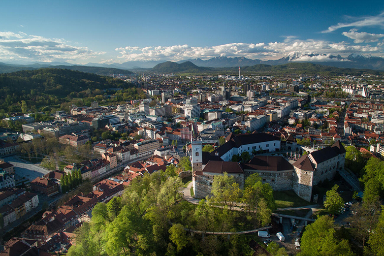 Ljubljana panorama, grad Ljubljana panorama